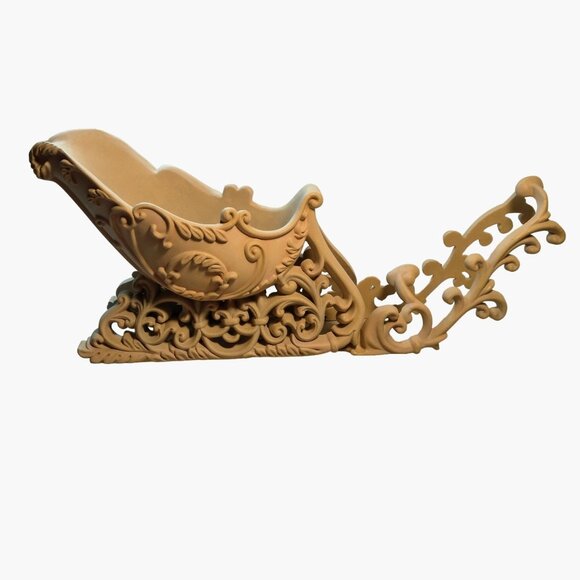 Ornate Victorian Sleigh Planter Floral Centerpiece Vintage 13 inch - Picture 1 of 12